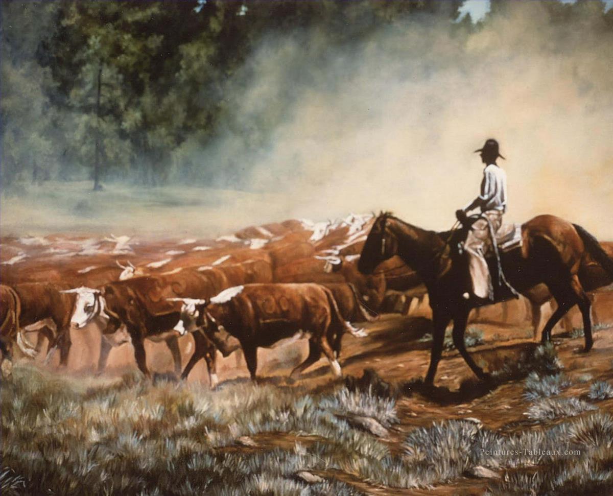 cow boy vache Peintures à l'huile